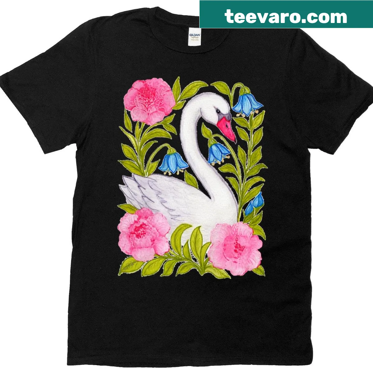 Floral graphic design on a serene-themed T-shirt — on a men's t-shirt