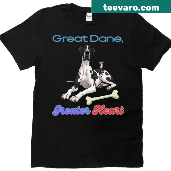 Illustration of a Great Dane with a heart on a T-shirt