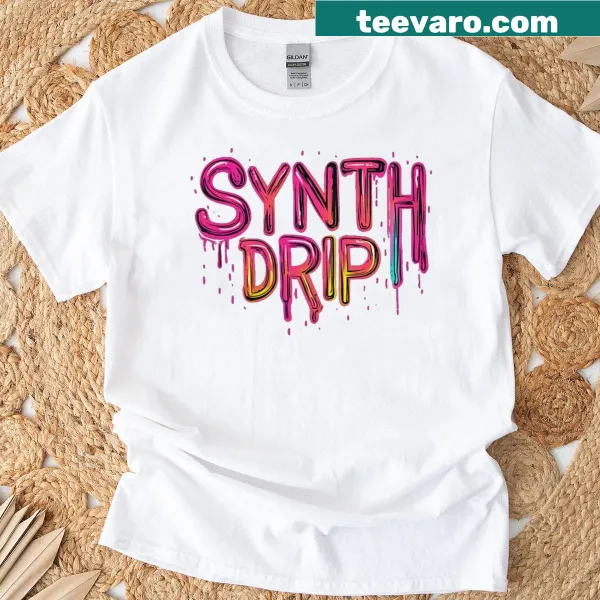 Synth Drip logo T-shirt designed for boys and girls, playful style
