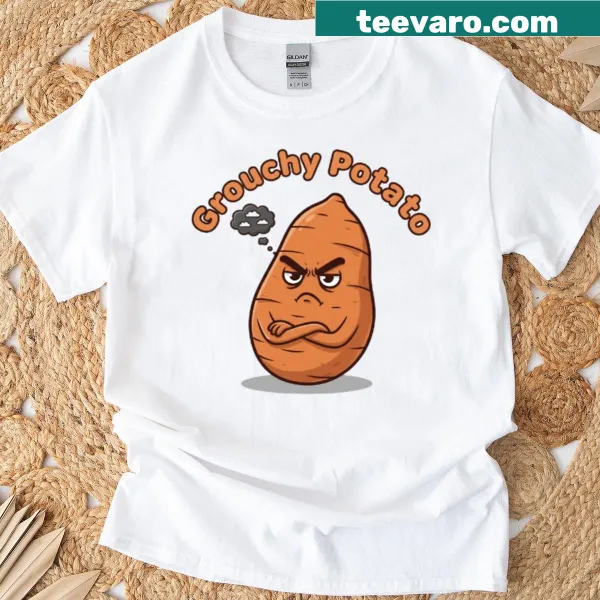 Oversized t-shirt featuring a funny potato pun with kawaii graphics