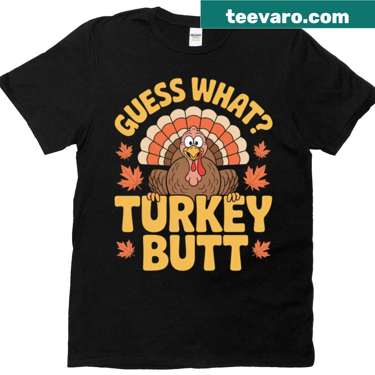 Humorous turkey-themed t-shirt with funny Thanksgiving phrase — on a men's t-shirt