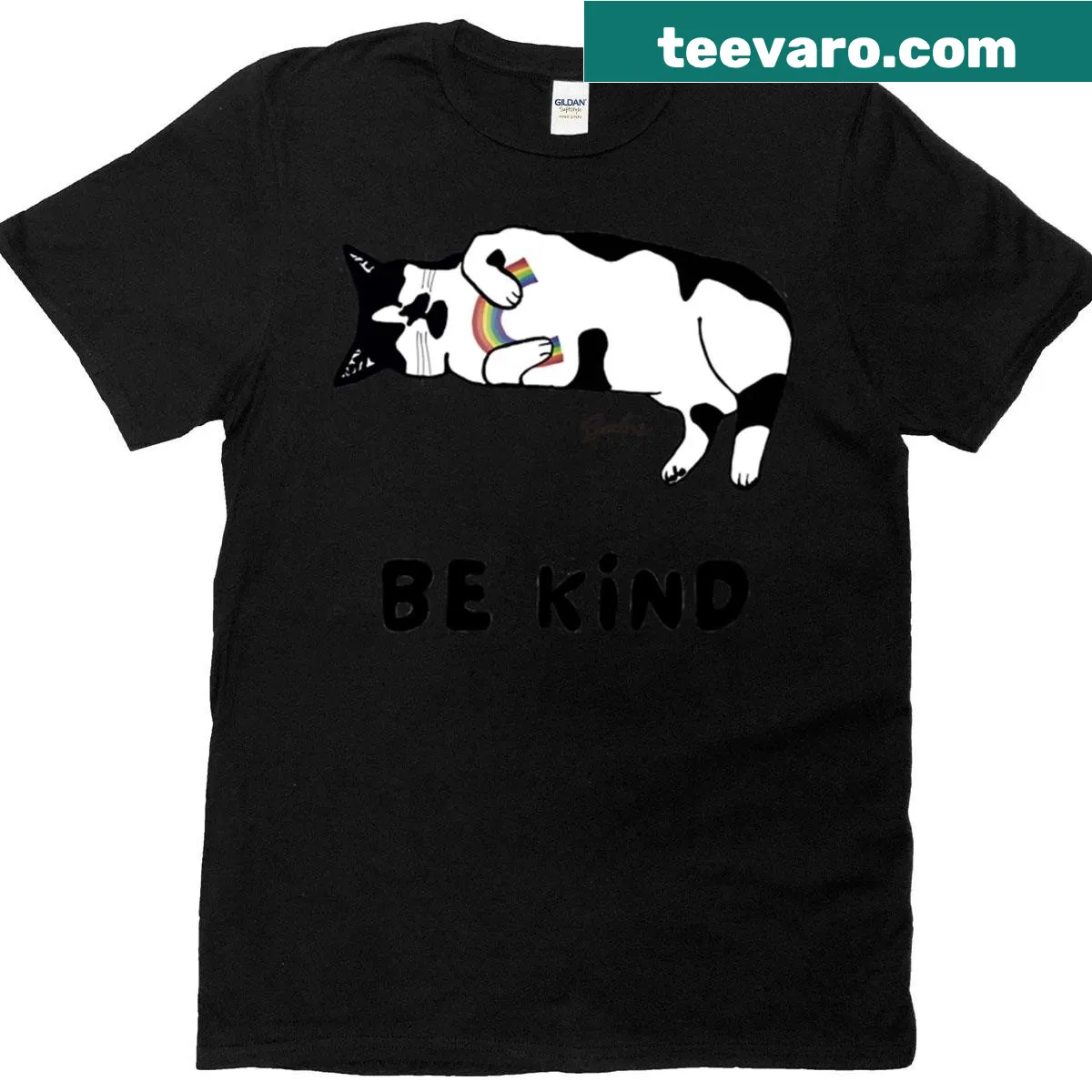 T-shirt with the phrase 'Happy Beebis Says Be Kind' for spreading positivity — on a men's t-shirt