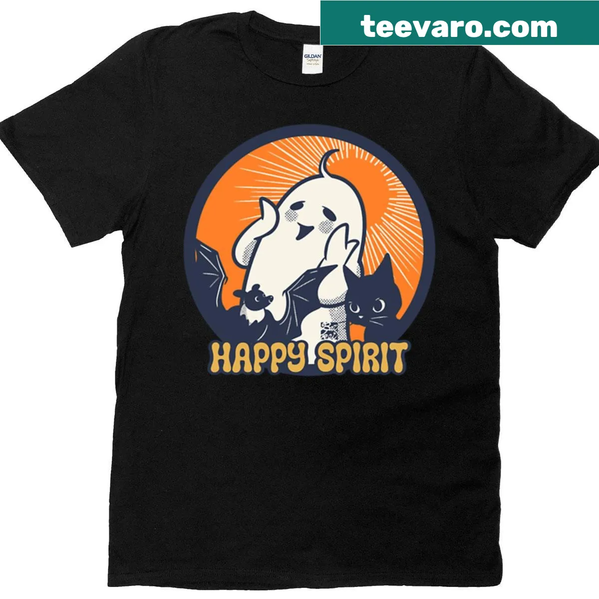 T-shirt with cheerful designs promoting positivity — on a men's t-shirt