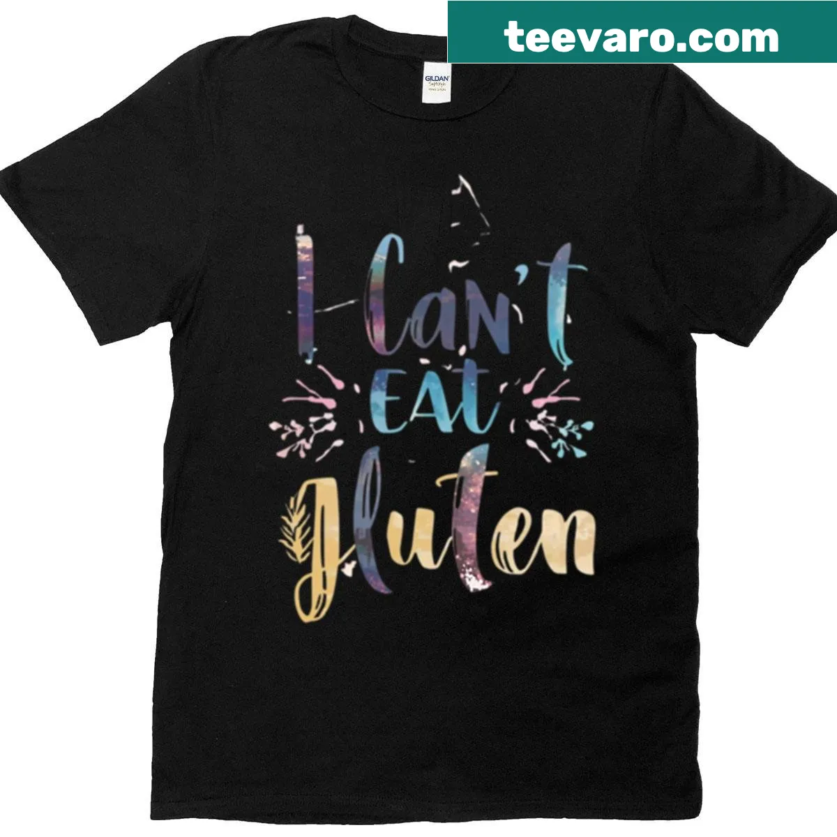 Graphic tee stating I Cant Eat Gluten — on a men's t-shirt