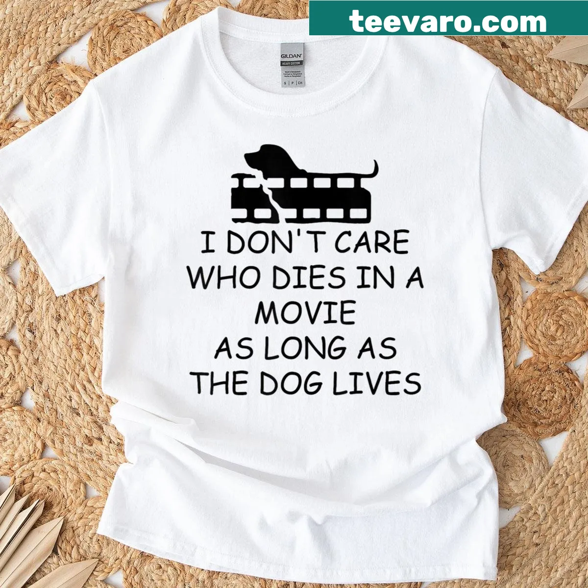 Funny horror T-shirt with a bloody knife graphic — on a men's t-shirt