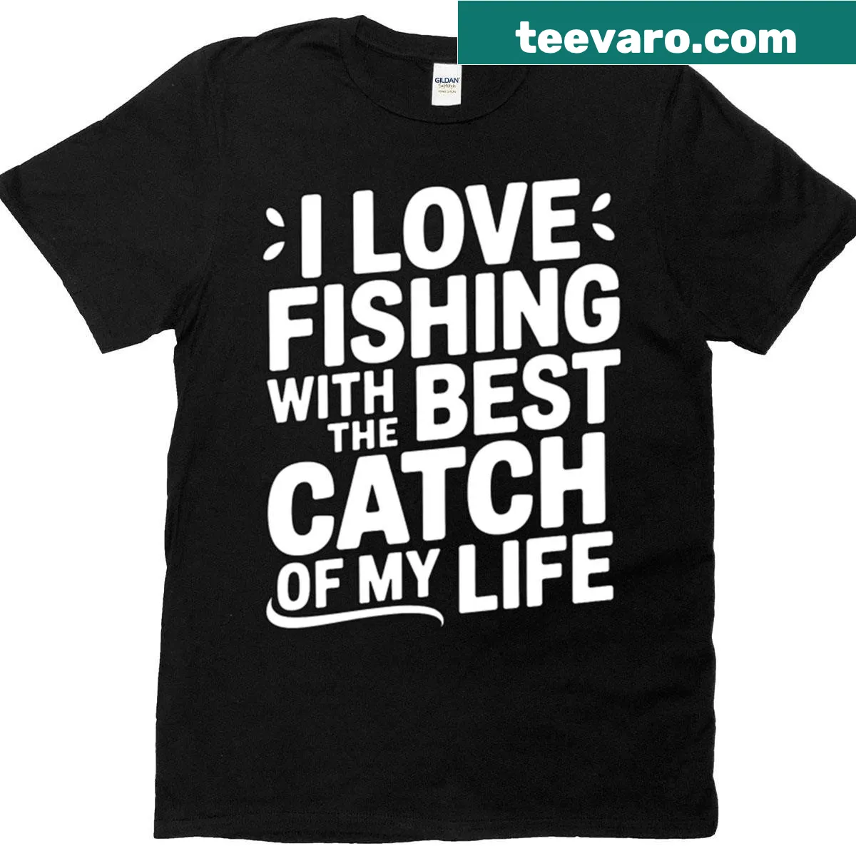Funny fishing design t-shirt celebrating love and partnership — on a men's t-shirt