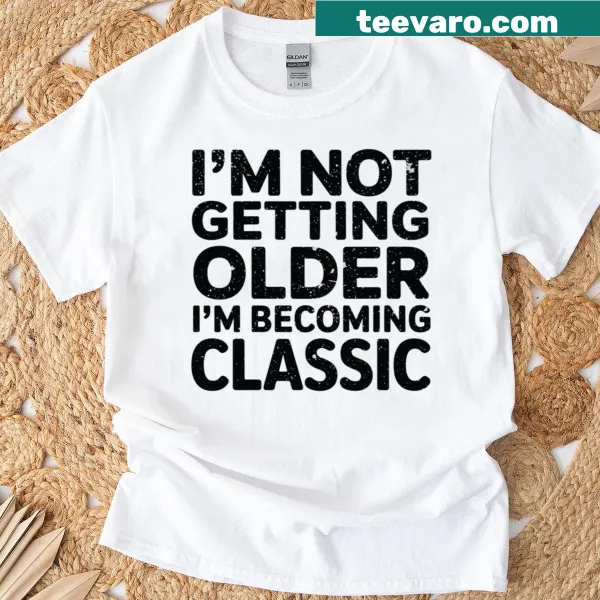 Funny vintage t-shirt with a humorous phrase about aging.