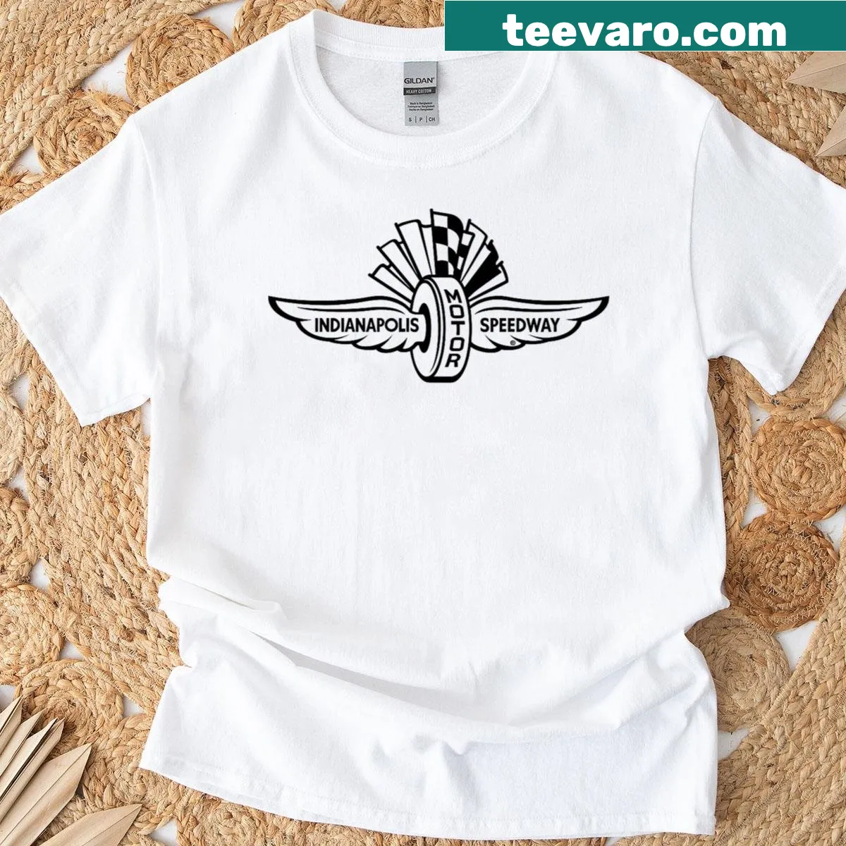 Black logo shirt celebrating the Indy 500 race — on a men's t-shirt
