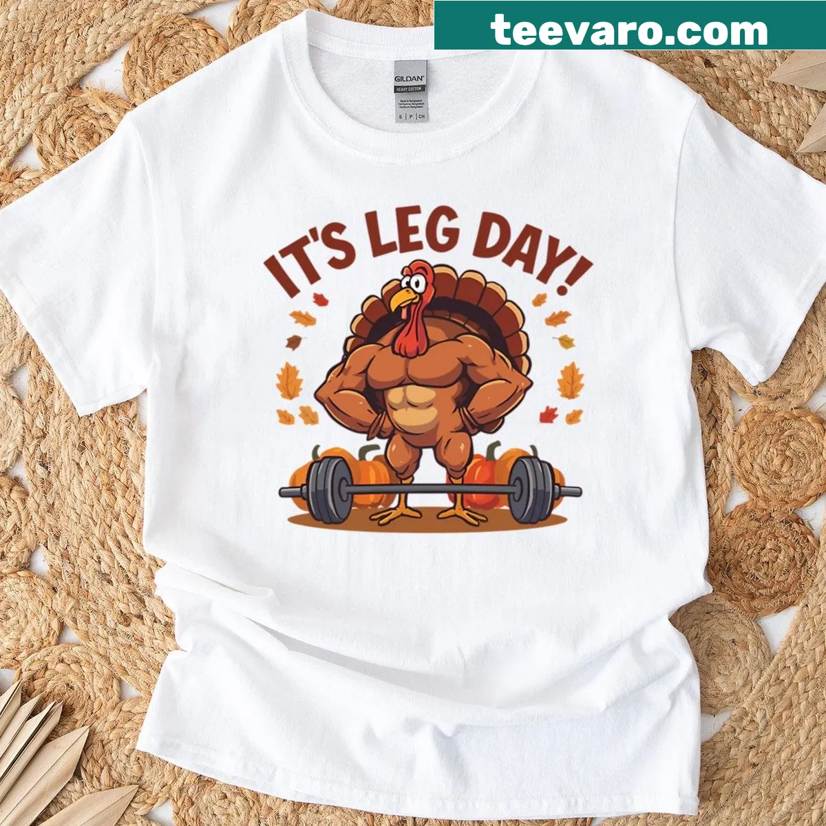 T-shirt with bold text It's Leg Day — on a men's t-shirt