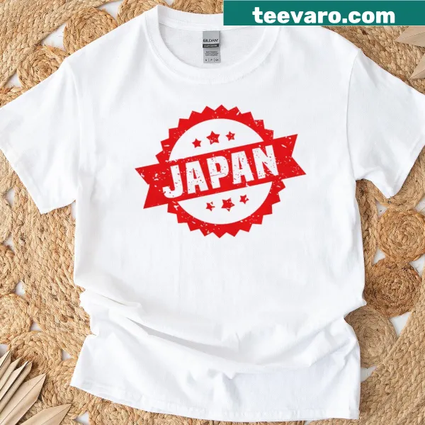 Travel-themed t-shirt featuring a logo representing Japan's iconic destinations.