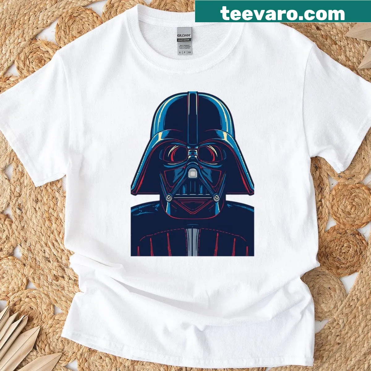 Oversized Jedi Mask illustration T-shirt for sci-fi fans — on a men's t-shirt