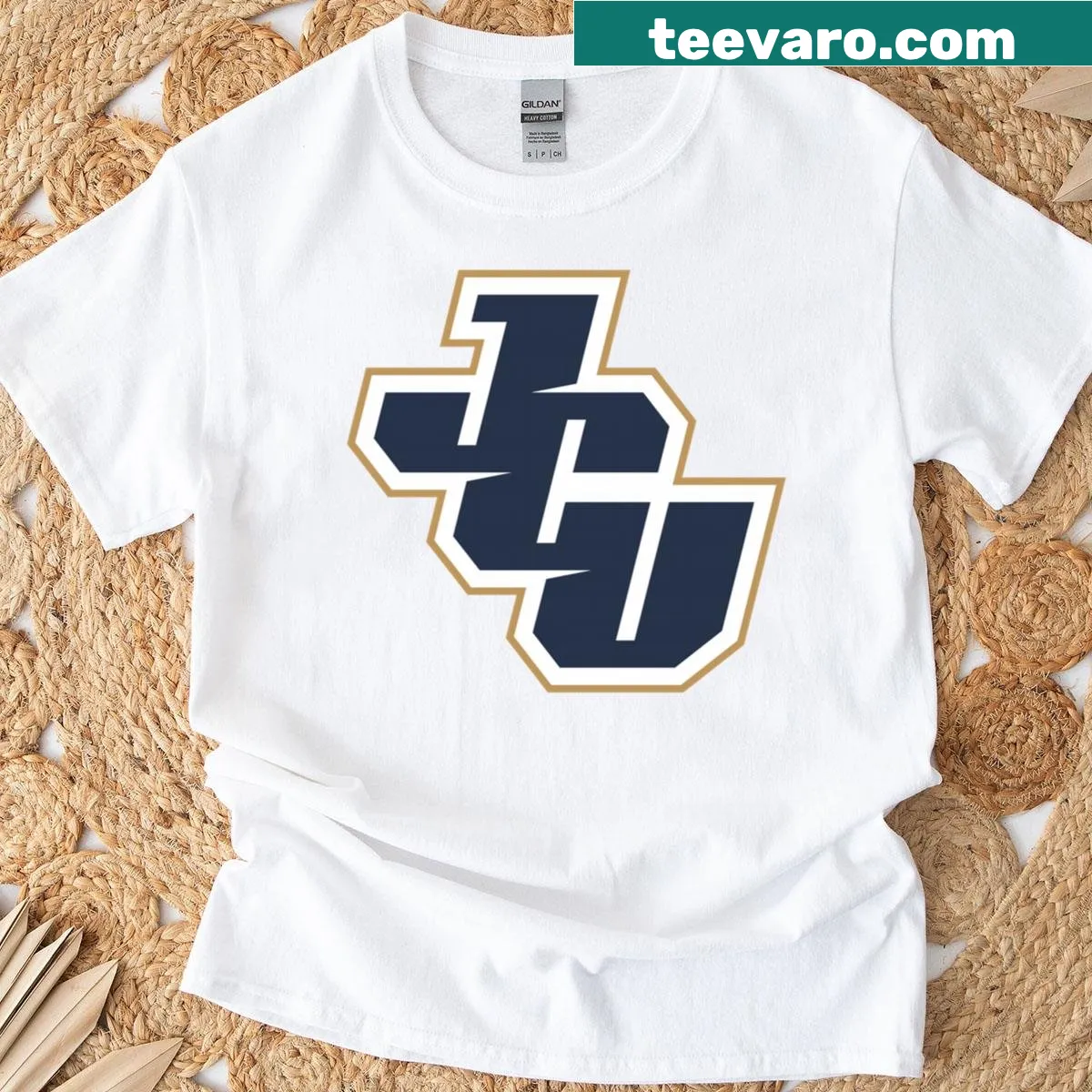 John Carroll University Blue Streaks logo T-shirt — on a men's t-shirt