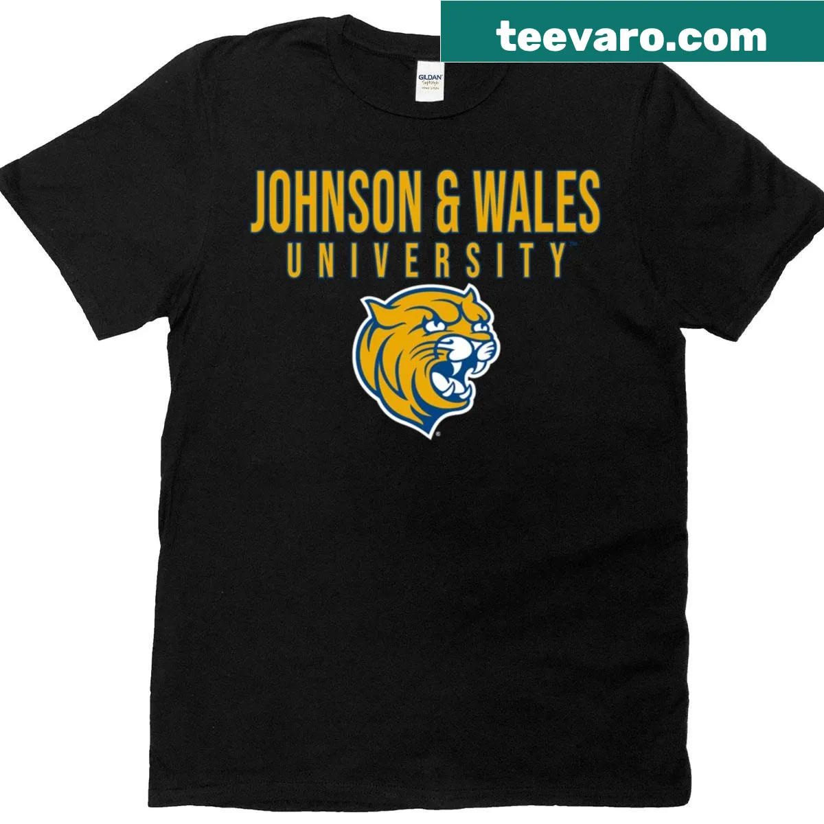 Johnson and Wales University Wildcats logo T-shirt — on a men's t-shirt