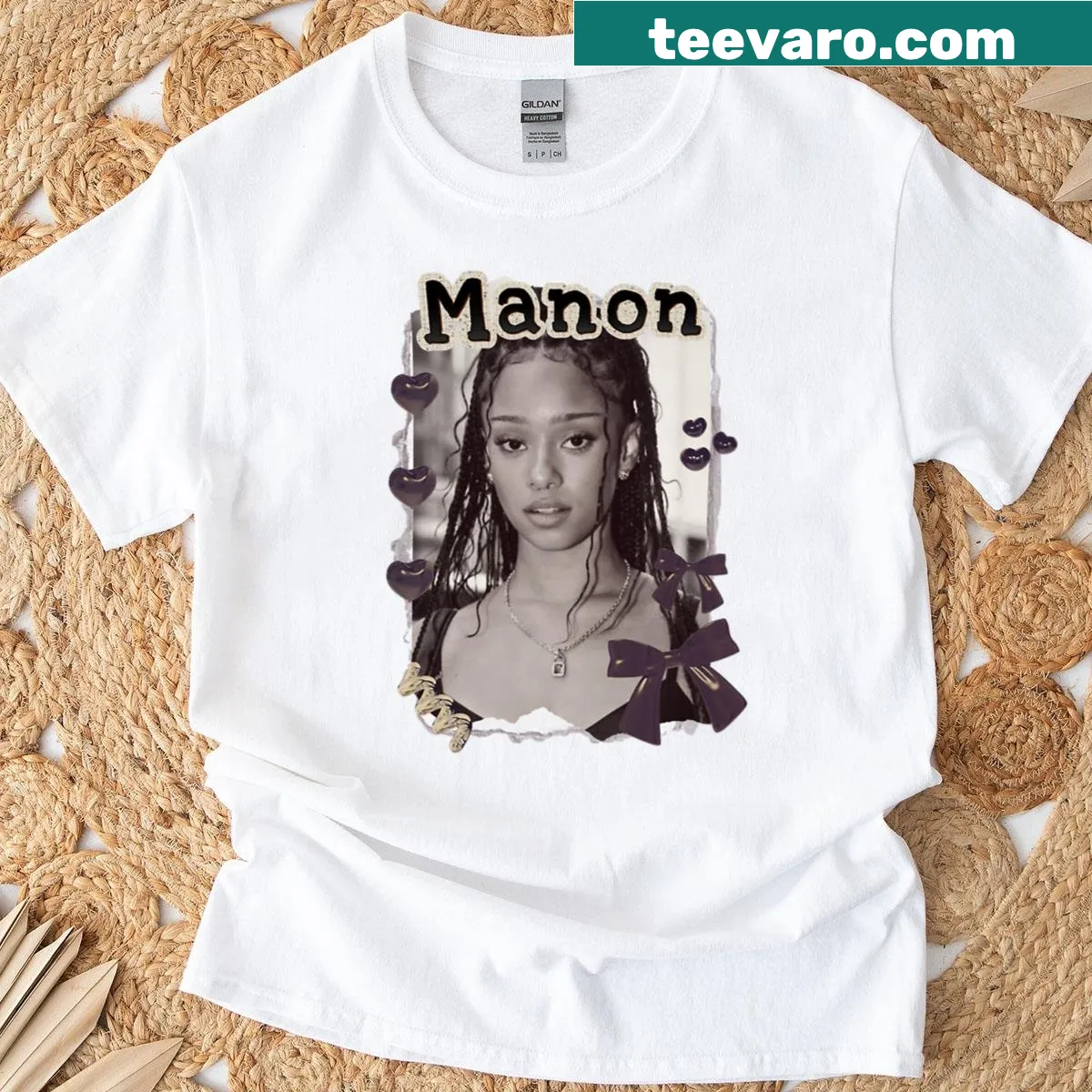 Vintage-style Kpop group collage on cozy t-shirt — on a men's t-shirt