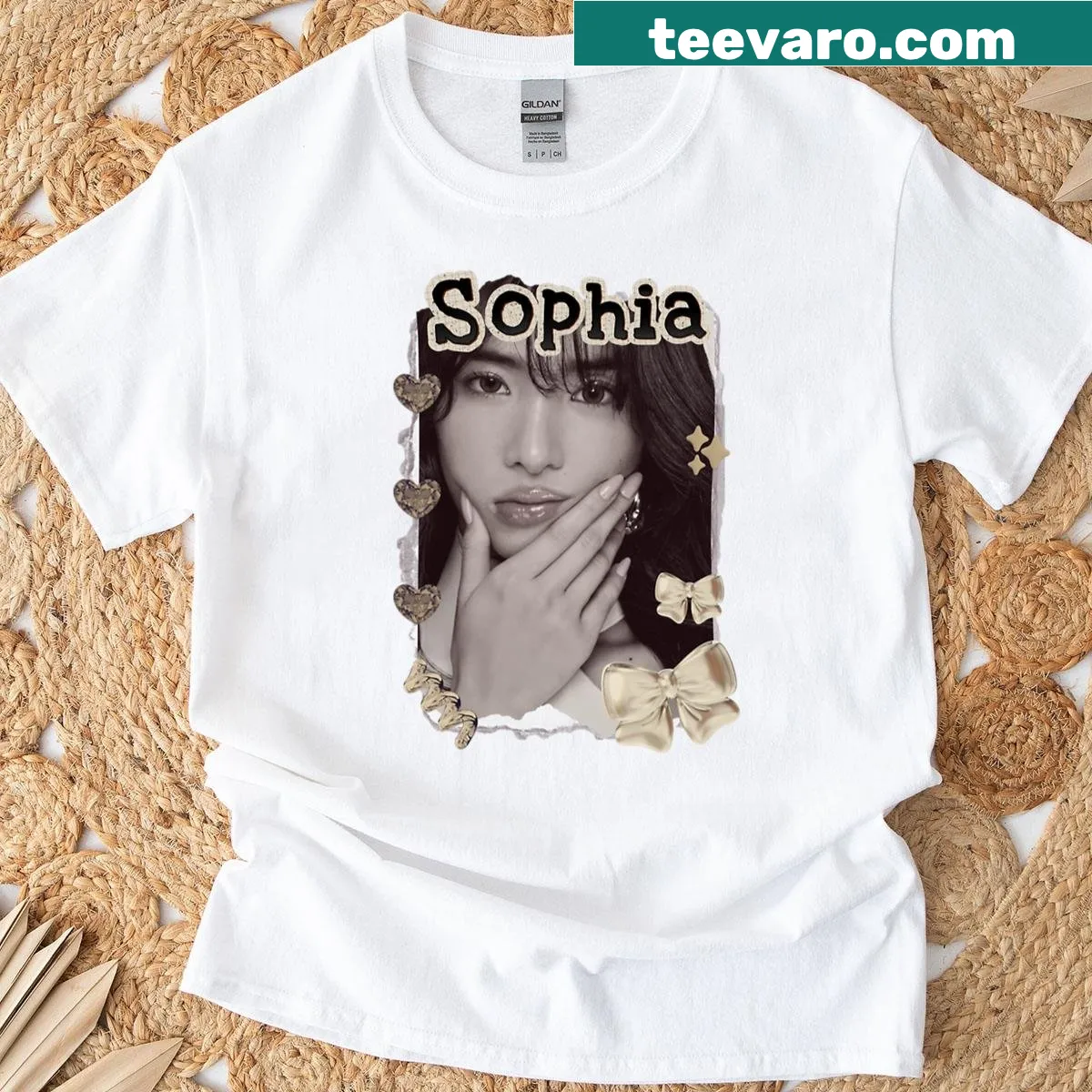 Vintage-style Kpop group collage on cozy t-shirt — on a men's t-shirt