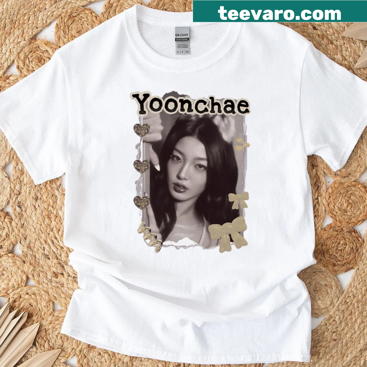 K-pop inspired Y2k collage design t-shirt for teens — on a men's t-shirt