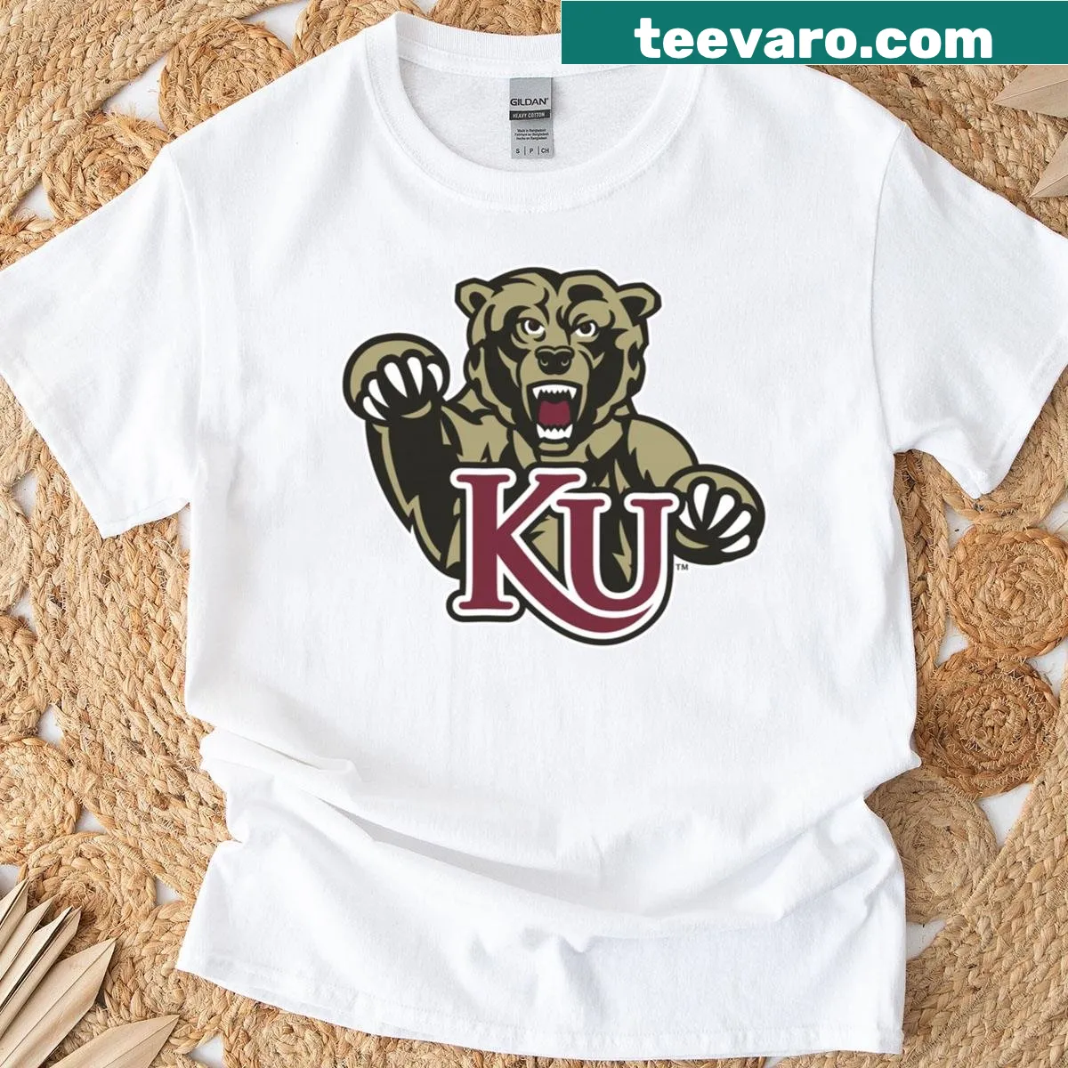 Kutztown University Golden Bears logo on shirt — on a men's t-shirt