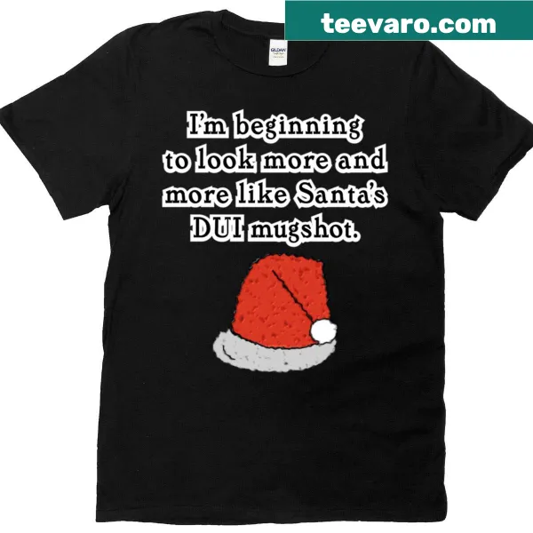 Funny T-shirt with Santa's mugshot humor