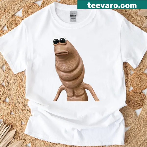 Cartoon character Marcus the Worm on a T-shirt