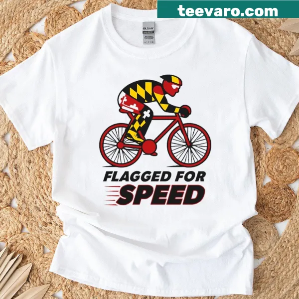 Cyclist graphic representing Maryland with a scenic background