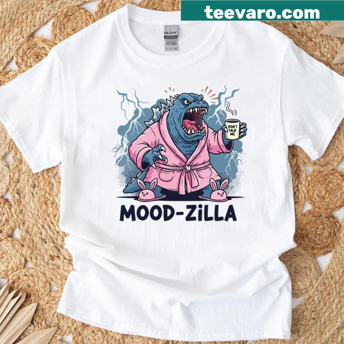 T-shirt featuring typography design conveying morning vibes — on a men's t-shirt