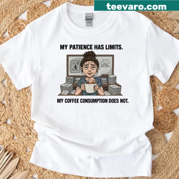 Oversized t-shirt with a funny saying about patience limits for teachers