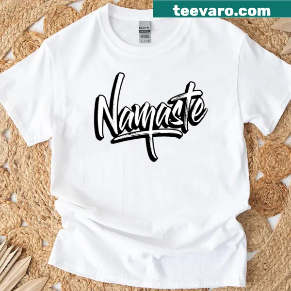 Minimalist Namaste logo shirt in handwritten style