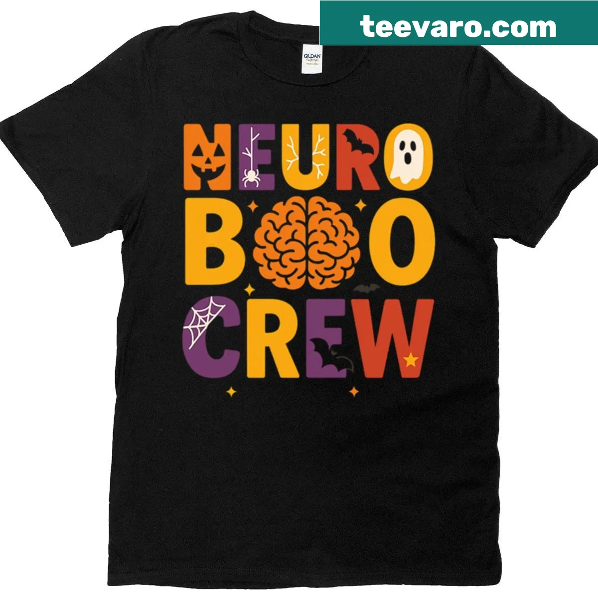 Funny brain anatomy design on a T-shirt for Halloween — on a men's t-shirt