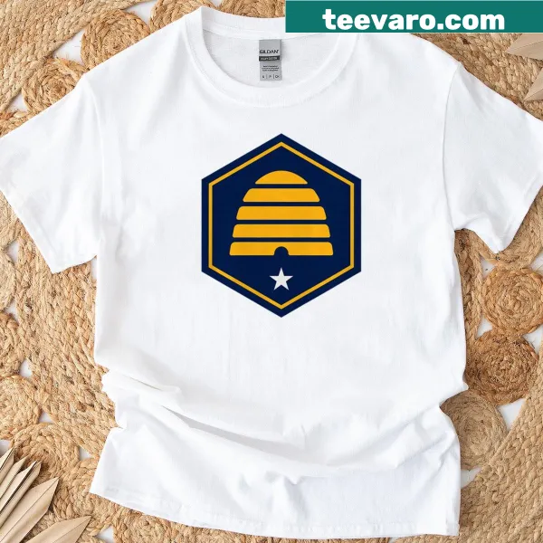 Retro Utah flag T-shirt with beehive logo design