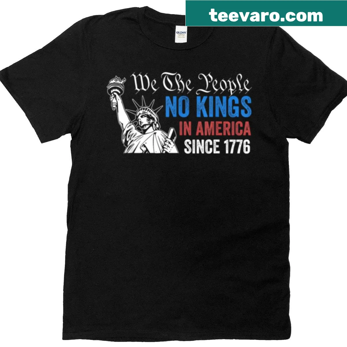 Patriotic t-shirt with text about American independence — on a men's t-shirt