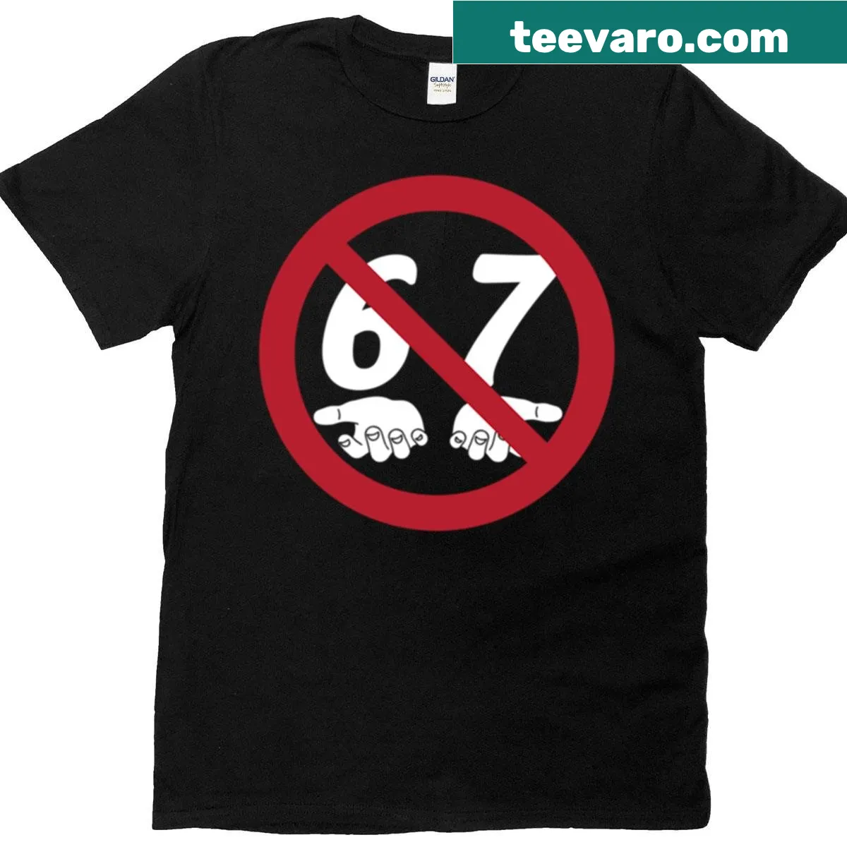 Funny T-shirt for teacher moms with 'No Six Seven' phrase — on a men's t-shirt