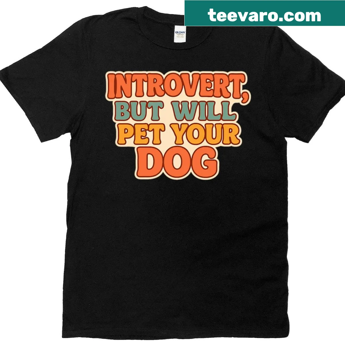 Funny introvert dog lover t-shirt with playful text — on a men's t-shirt