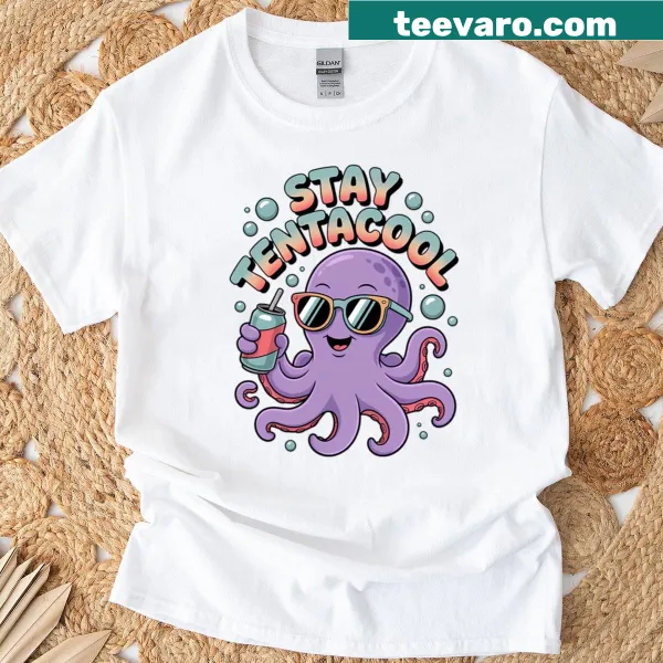 Oversized t-shirt featuring a playful octopus emoji graphic