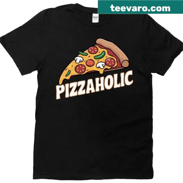 Graphic t-shirt featuring a cheesy pepperoni pizza slice design