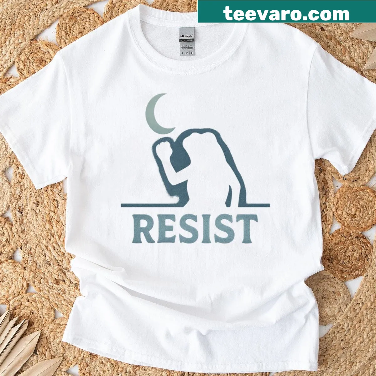 Vintage protest art oversized t-shirt featuring a frog graphic — on a men's t-shirt