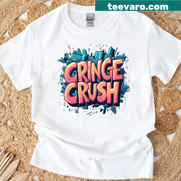 Edgy design with 'Pretty Cringe' logo on a t-shirt