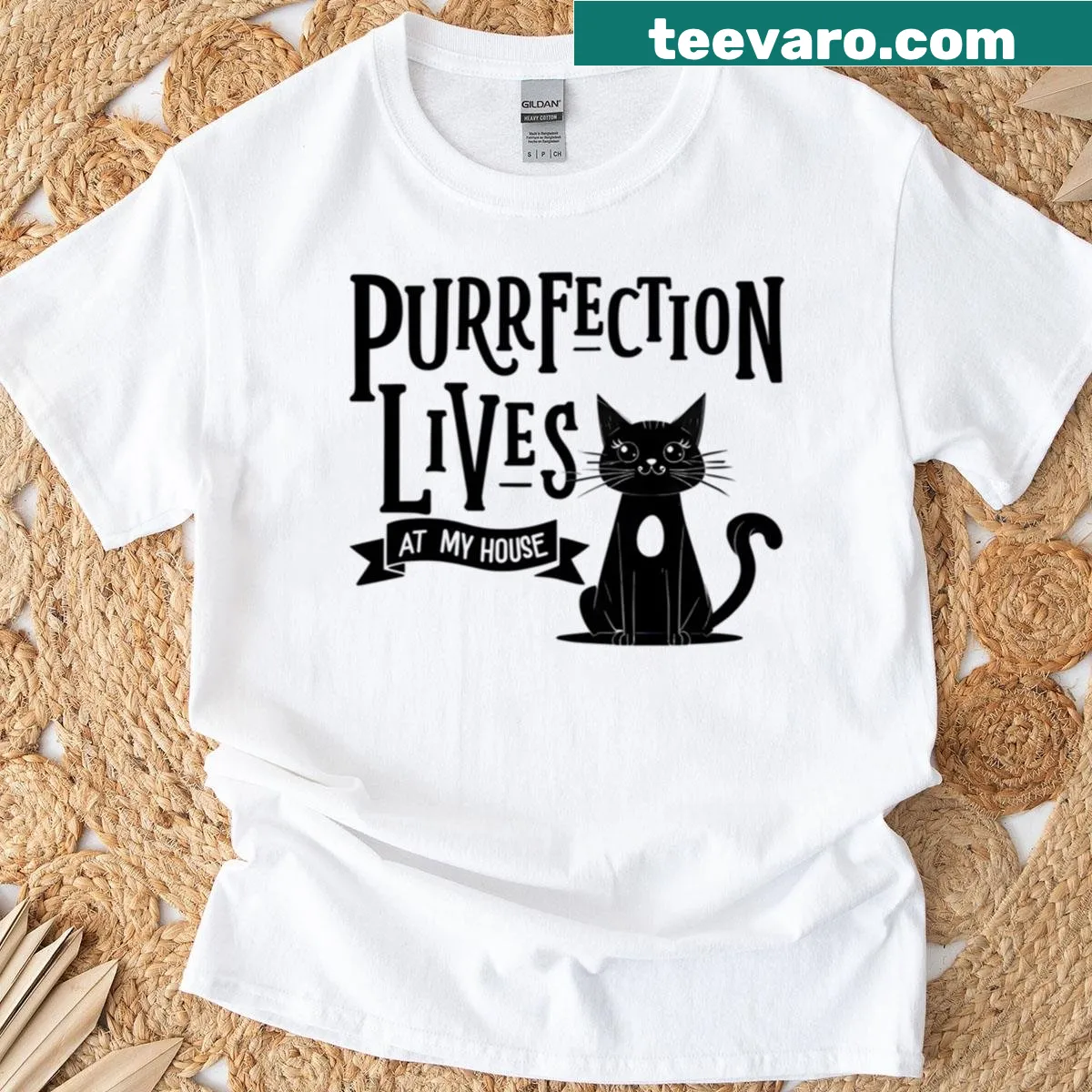 Cute quote about cats graphic t-shirt — on a men's t-shirt