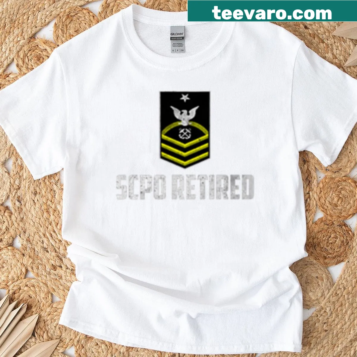 Military logo shirt for retired Senior Chief Petty Officer — on a men's t-shirt
