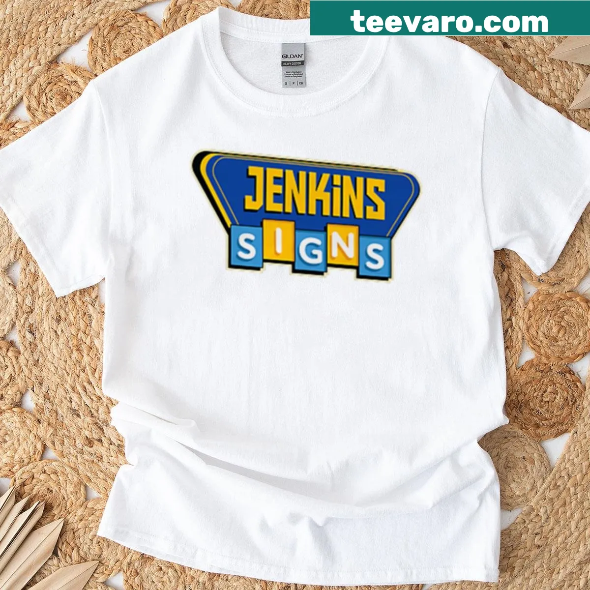 Retro logo design on a premium t-shirt — on a men's t-shirt