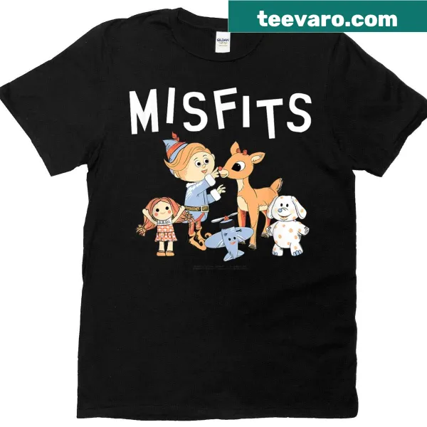Vintage cartoon Rudolph with misfit toys on a Christmas shirt