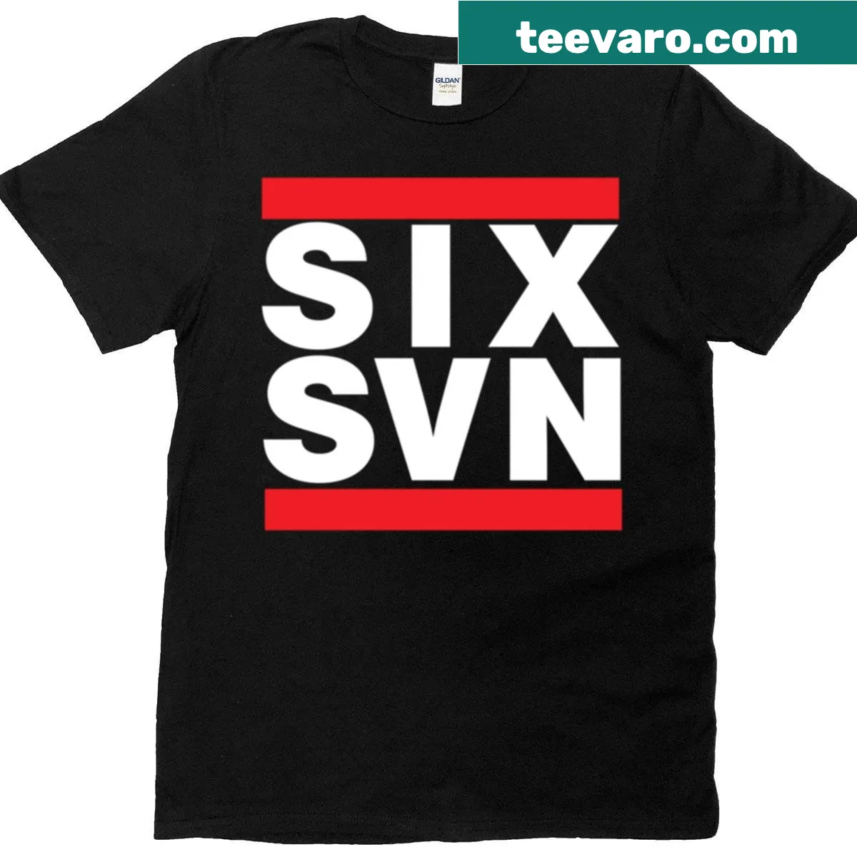 Simple t-shirt with 'Six Seven' typography design — on a men's t-shirt