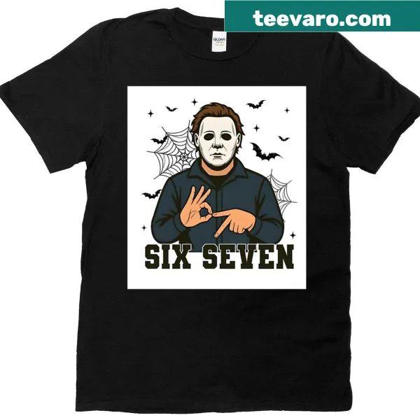 Michael Myers illustration on a horror-themed T-shirt