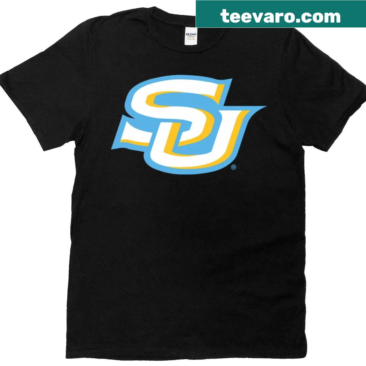 Southern University Jaguars logo featured on a t-shirt — on a men's t-shirt