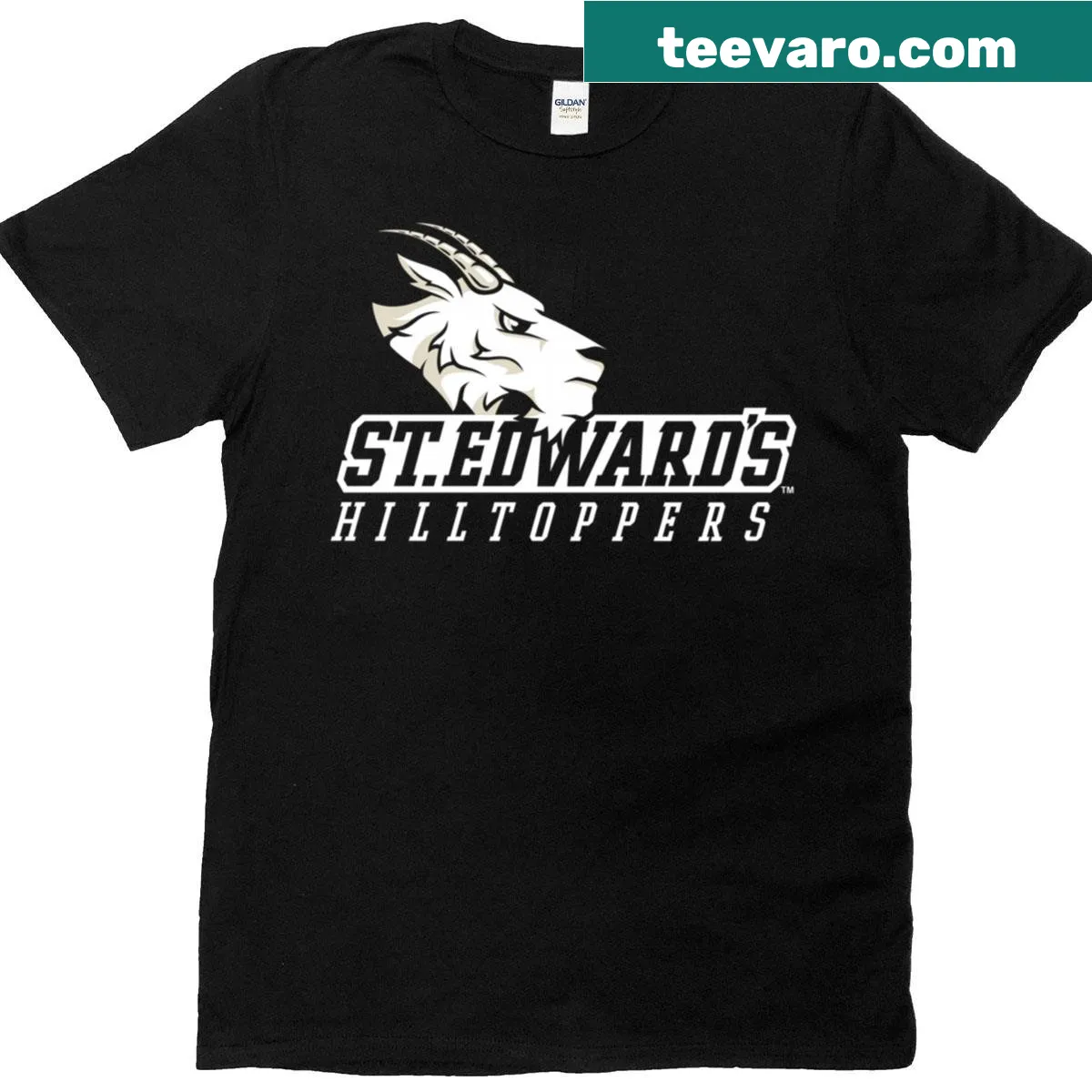 St. Edward's University Hilltoppers logo t-shirt for students — on a men's t-shirt