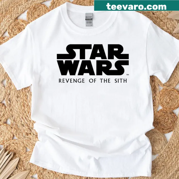 T-shirt featuring the title logo of 'Star Wars Episode III: Revenge of the Sith.'