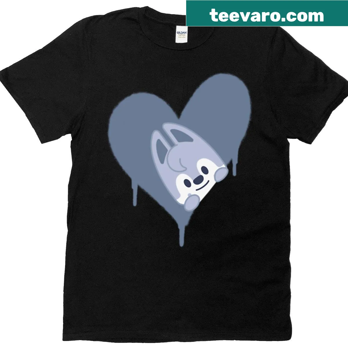 Cartoon character shirt featuring Stray Kids Bang Chan — on a men's t-shirt