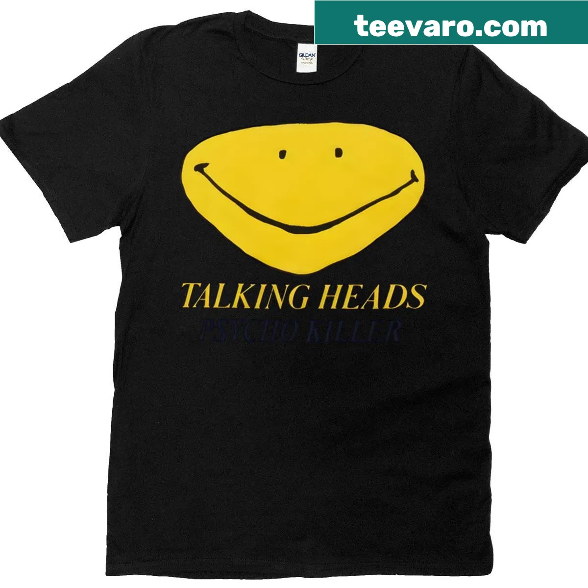 Graphic text saying 'Psycho Killer' from Talking Heads — on a men's t-shirt