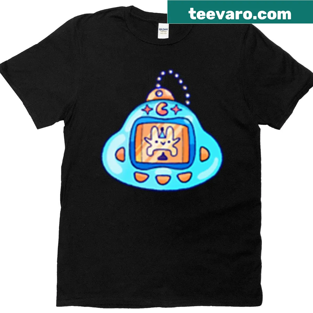 Nostalgic Tamagotchi Poop Moment t-shirt with playful graphic — on a men's t-shirt