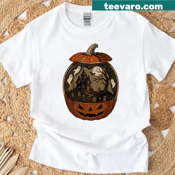 Illustrated T-shirt featuring a terrarium with various plants