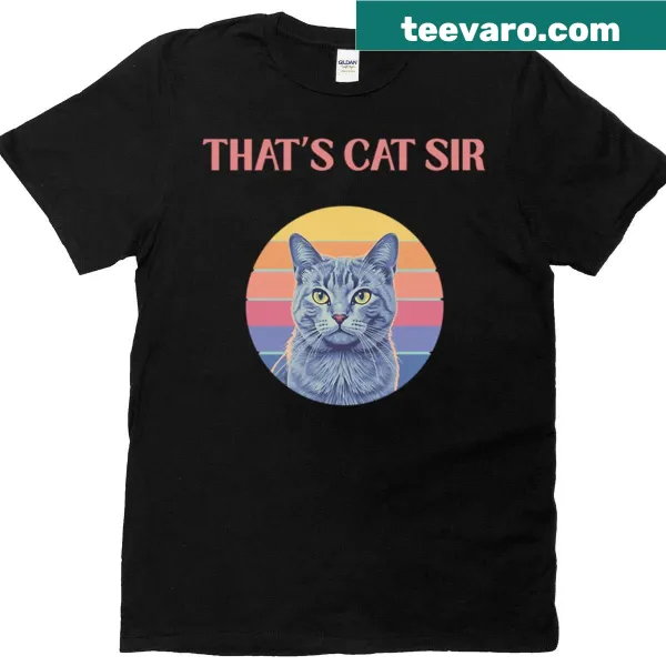 Oversized t-shirt with humorous 'That's Cat Sir' text for cat lovers